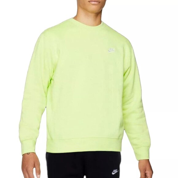 Nike Club Fleece Men's Size 2XL Sweatsuit Black Neon Volt Warm Up Hoodie Pants - Picture 3 of 15